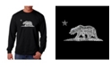 LA Pop Art Men's Word Art Long Sleeve T-Shirt- California Bear